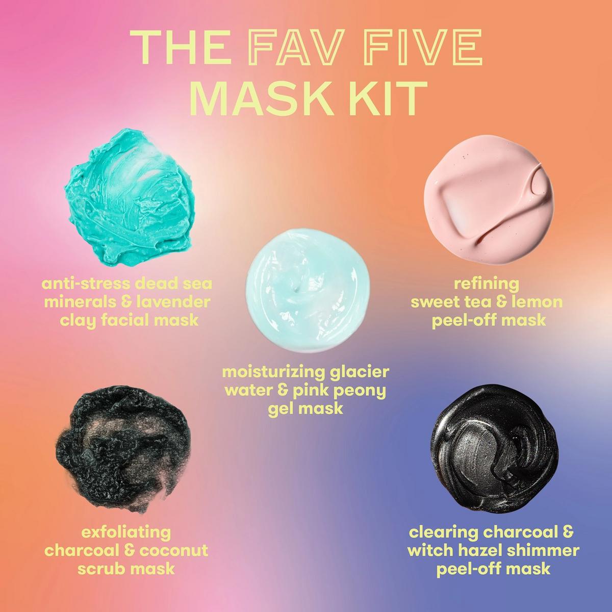 FIVE PIECE FACE MASK PACK deals