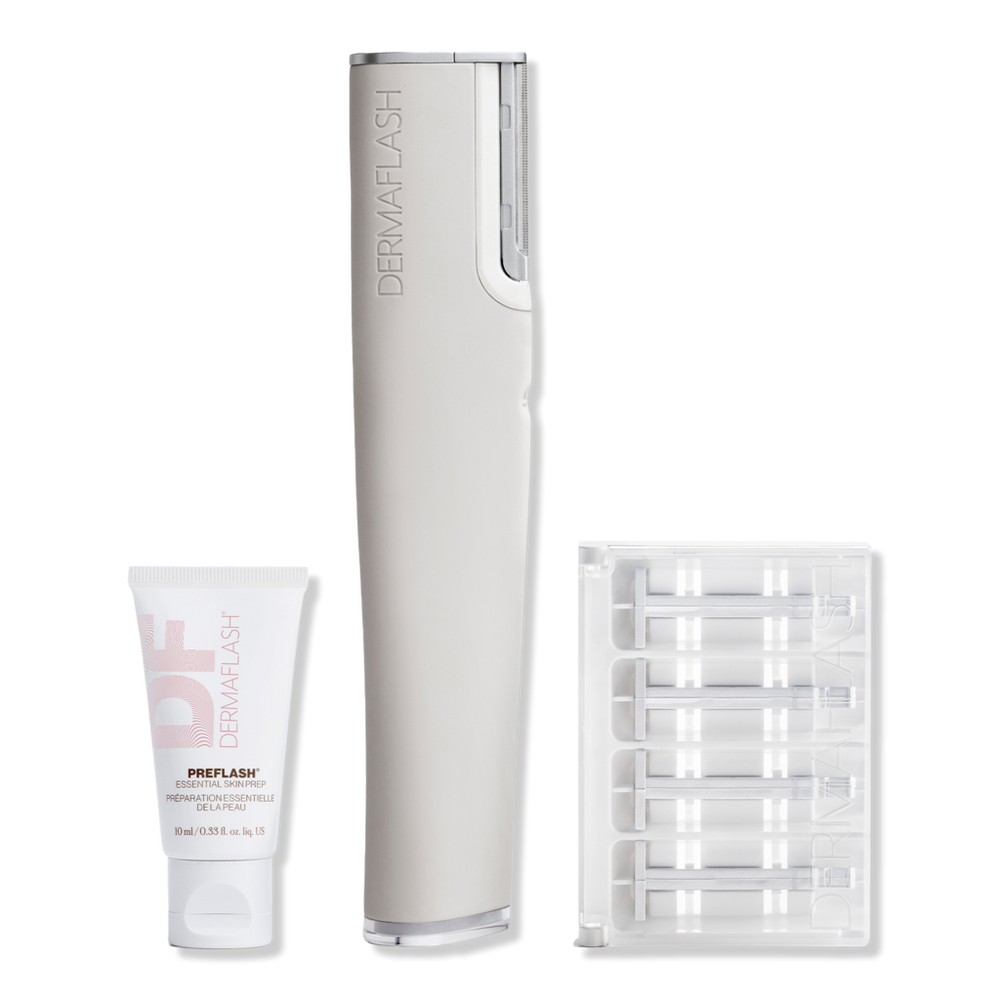 Dermaflash Luxe+ Advanced Sonic Dermaplaning And Peach Fuzz Removal In Gray