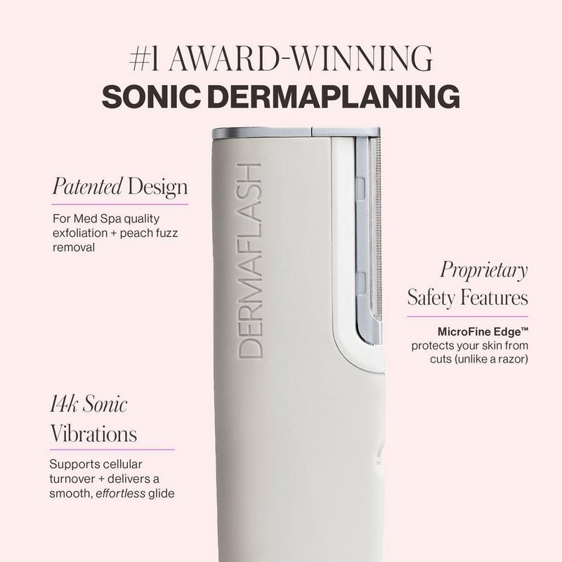 DERMAFLASH - Stone LUXE+ Advanced Sonic Dermaplaning + Peach Fuzz