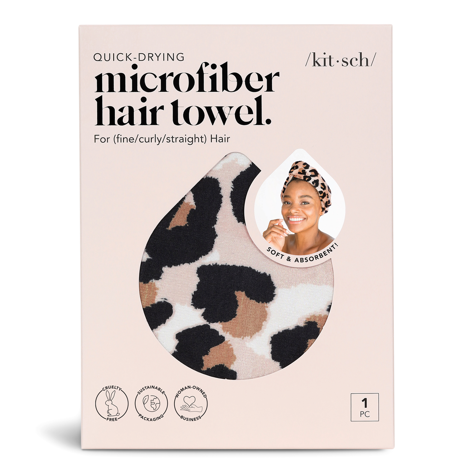 Leopard Quick Dry Microfiber Hair Towel