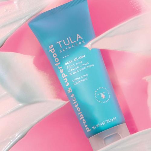 Tula Acne AllStar 3in1 Acne Cleanser, Mask & Spot Treatment Sulfur Acne Treatment 3