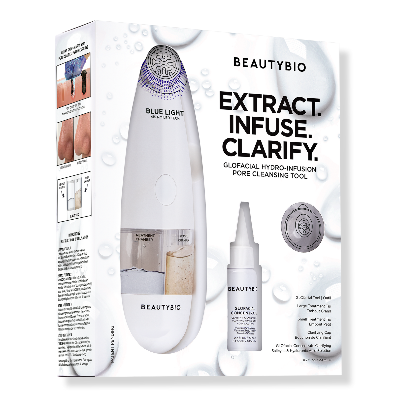 GLOfacial Hydro-Infusion Pore Cleansing + Blue LED Clarifying Tool