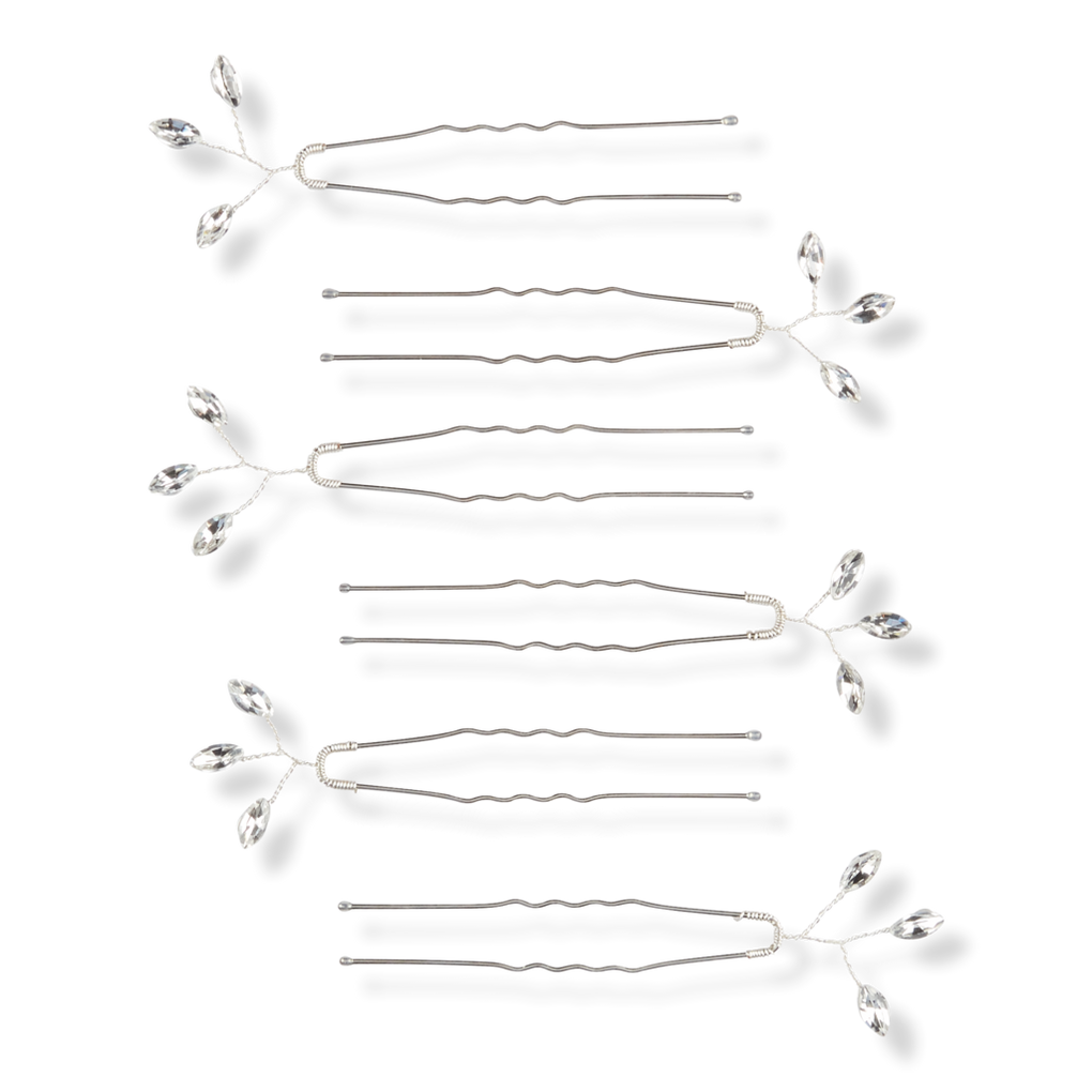 Silver & Rhinestone Hair Pins - Scünci