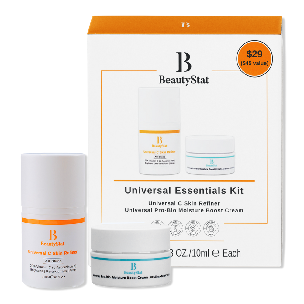 BeautyStat Cosmetics Universal Essentials 2 Piece Kit with Pro-Bio Cream and C Skin Refiner