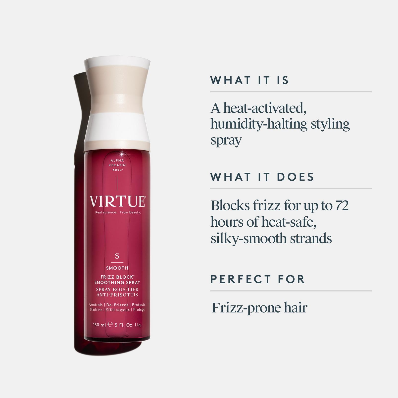Frizz Block Humidity-Stopping Smoothing Spray for Frizz-Prone Hair