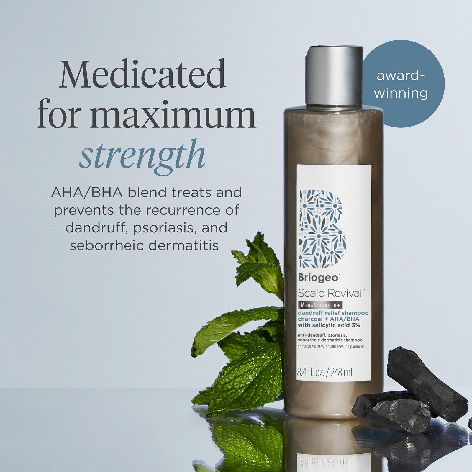 Scalp Revival MegaStrength+ Dandruff Relief Shampoo Charcoal + AHA/BHA