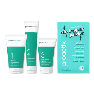 Proactiv Proactiv Clean 3-Step Mild Acne-Fighting Treatment Routine + 15 Free Zits  Happen™ Patches