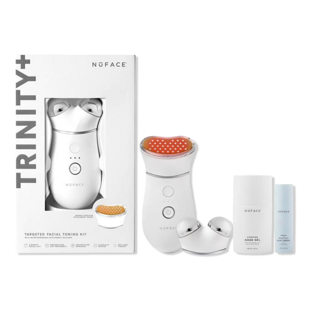 Nuface Trinity+ Microcurrent Facial Toning Device With Led Red Light Attachment