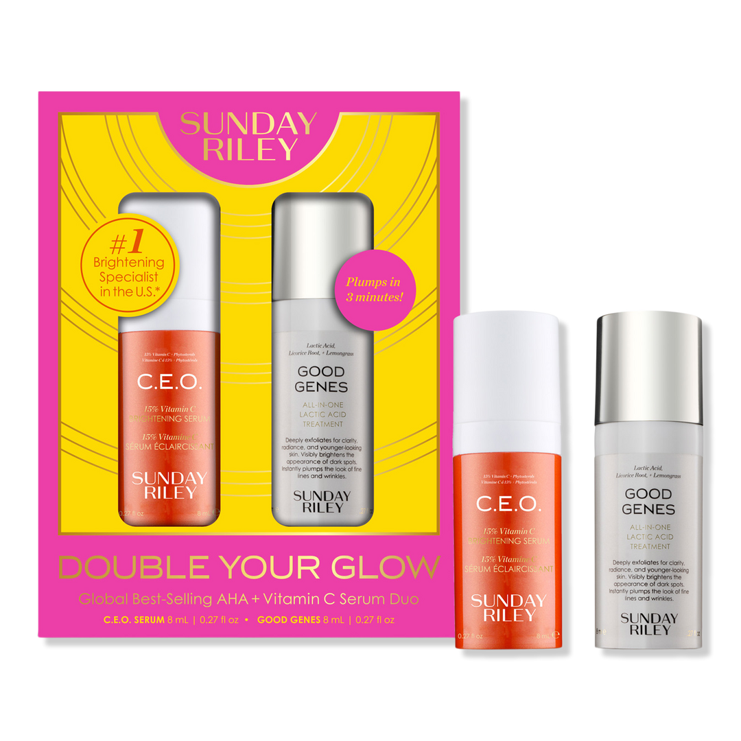 SUNDAY RILEY Double Your Glow AHA + Vitamin C Serum Duo #1