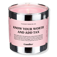Know Your Worth And Add Tax Candle