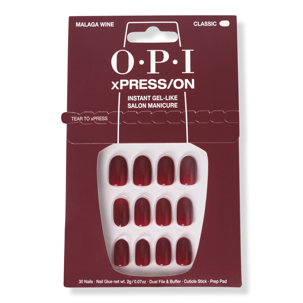 Opi Xpress/on Short Solid Color Press On Nails - Malaga Wine