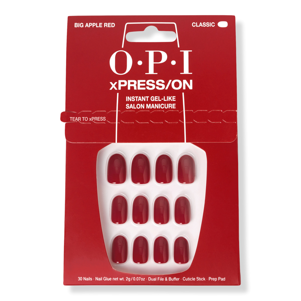 Opi Xpress/on Short Solid Color Press On Nails - Big Apple Red
