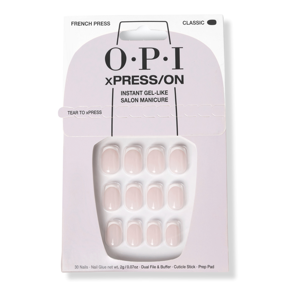 Opi Xpress/on French Tip Press On Nails - French Press In Brown