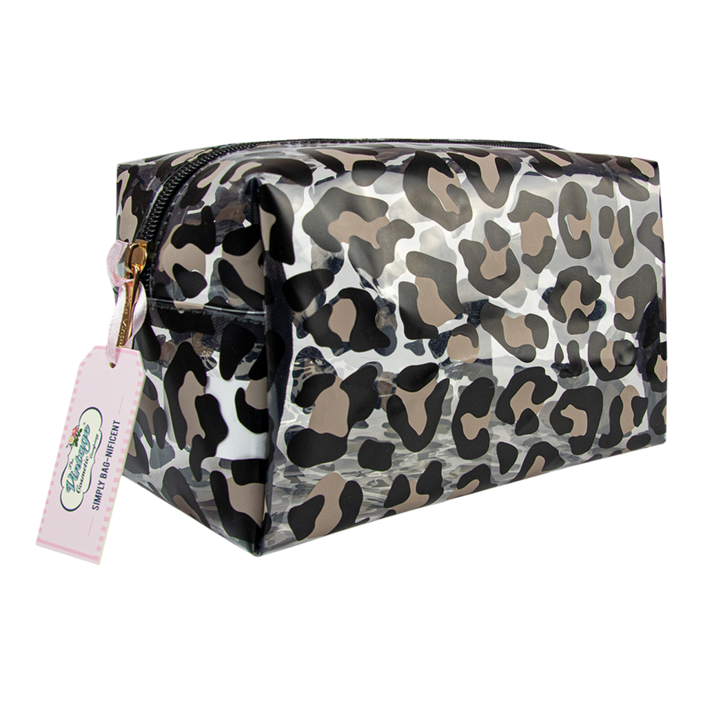 Mini Open Flat Makeup Bag Leopard