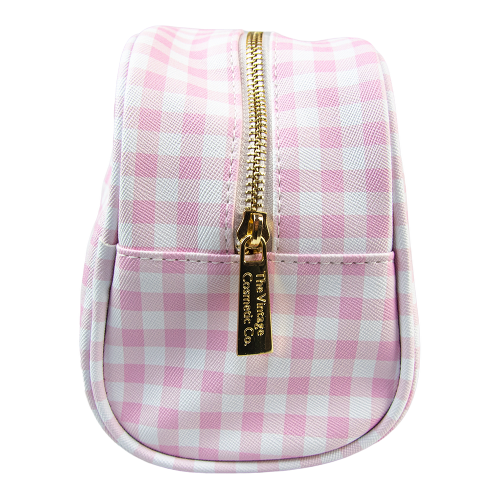 Pink Gingham Make-Up Bag - The Vintage Cosmetic Company