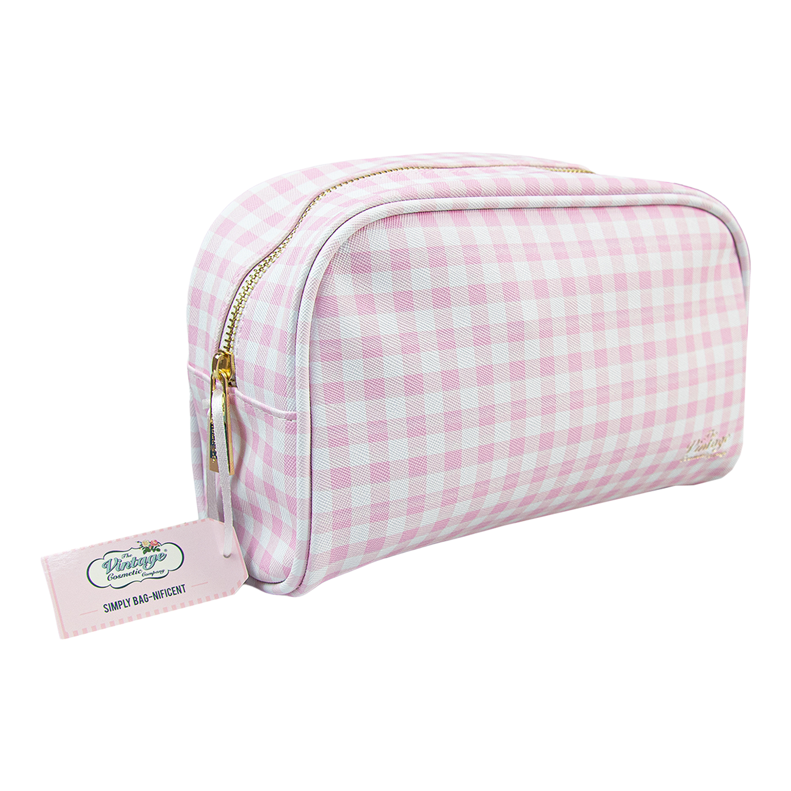 Pink Gingham Make-Up Bag