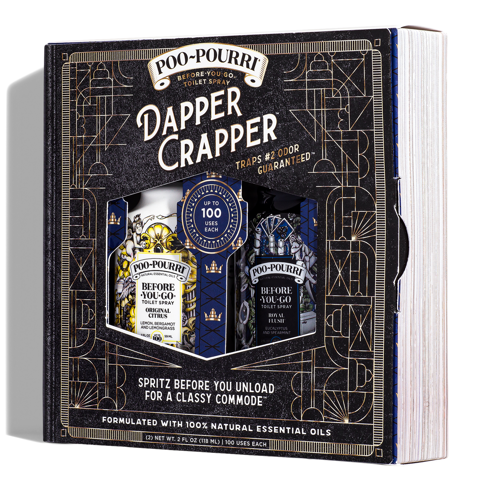 Dapper Crapper Mens Gift Set Before-You-Go Toilet Spray 2 Pack