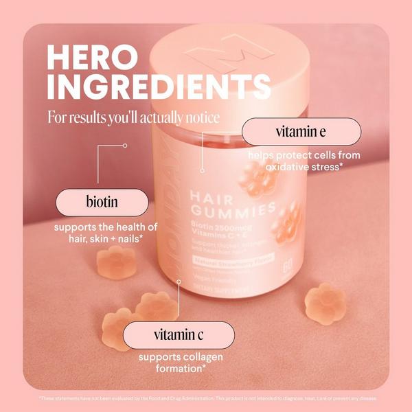Gomitas para el cabello con biotina y vitaminas C+E para un cabello más grueso y fuerte 5