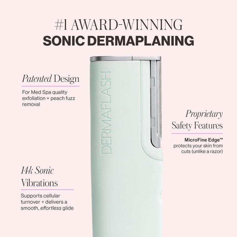 DERMAFLASH - Sea Foam LUXE+ Advanced Sonic Dermaplaning + Peach