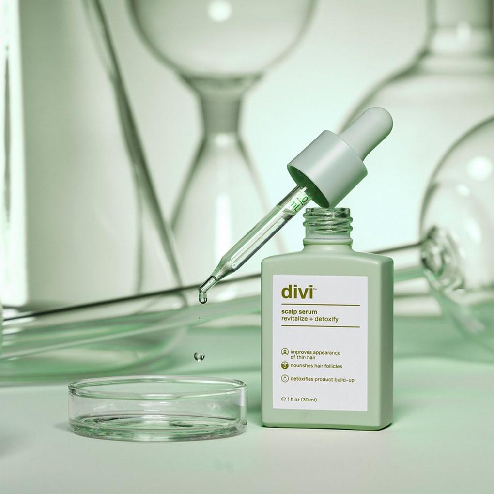 divi Scalp Serum, Revitalize and Detoxify, Aids against hair-thinning,  nourishes hair follicles, detoxifies product build-up (30 ml) 