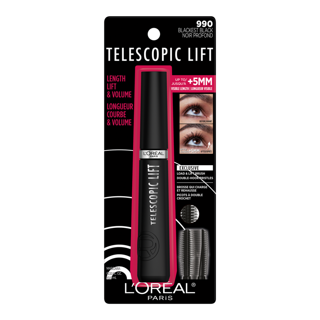 L'Oreal Paris Telescopic Lift Washable Makeup Mascara, Black Brown