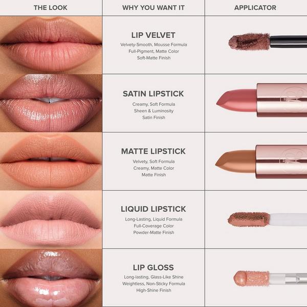 Lápiz labial mate y satinado terciopelo de pigmentación completa 7