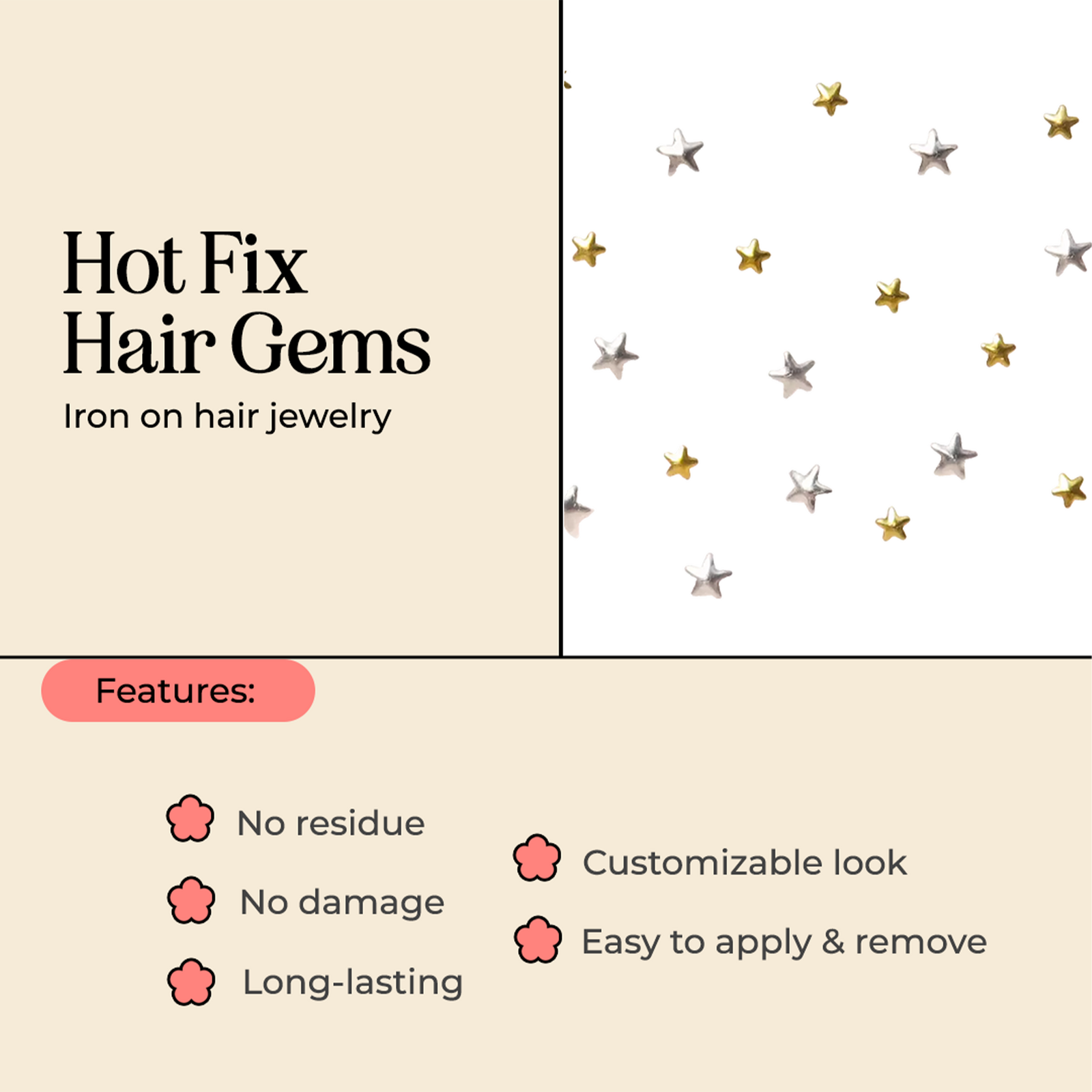 Hotfix Hair Gems