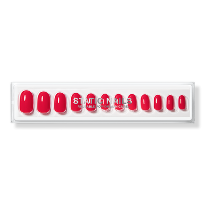 Static Nails Sexy Red Round Reusable Pop-On Manicures