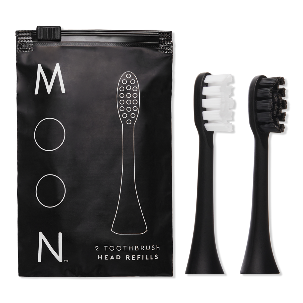 Moon Electric Toothbrush Head Refills - 2 Pack - Black Onyx In Black