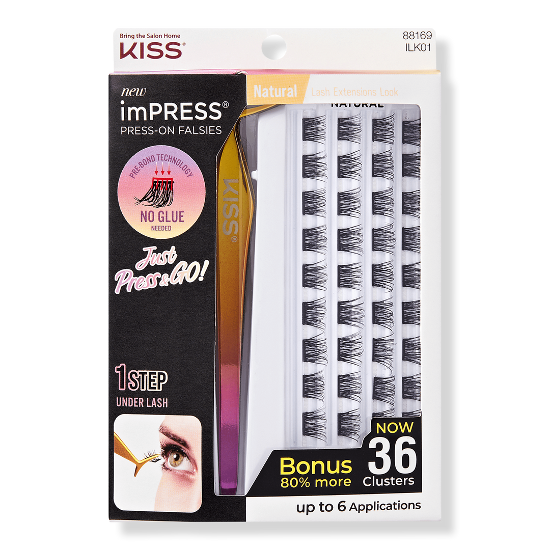 Kiss imPRESS Press-On Falsies Eyelash Clusters, Natural #1