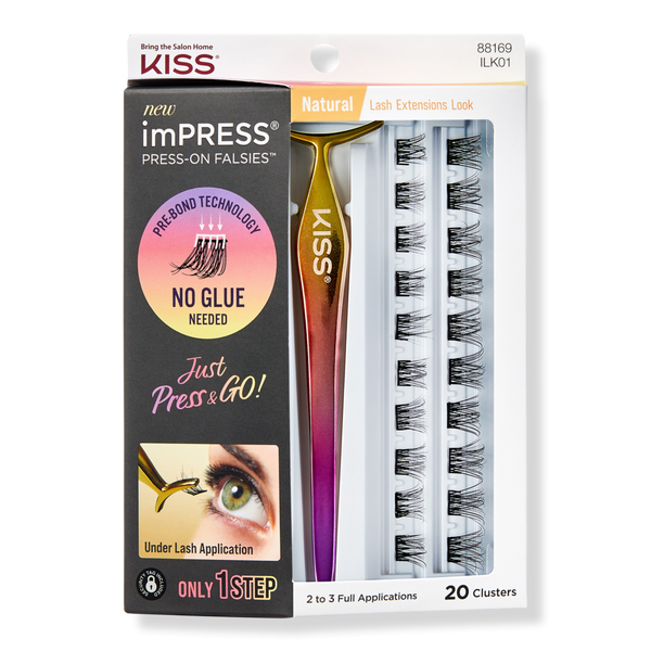 Kiss imPRESS Press-On Falsies Eyelash Clusters, Natural #1