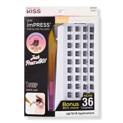 Kiss imPRESS Press-On Falsies Eyelash Clusters, Natural