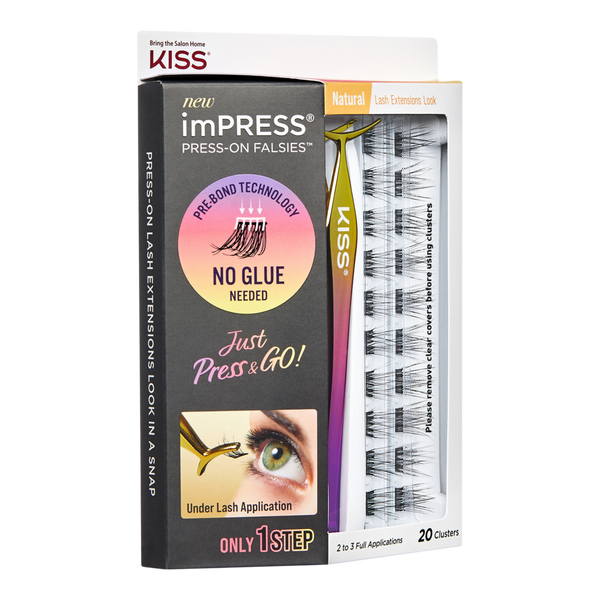 Kiss imPRESS Press-On Falsies Eyelash Clusters, Natural #6