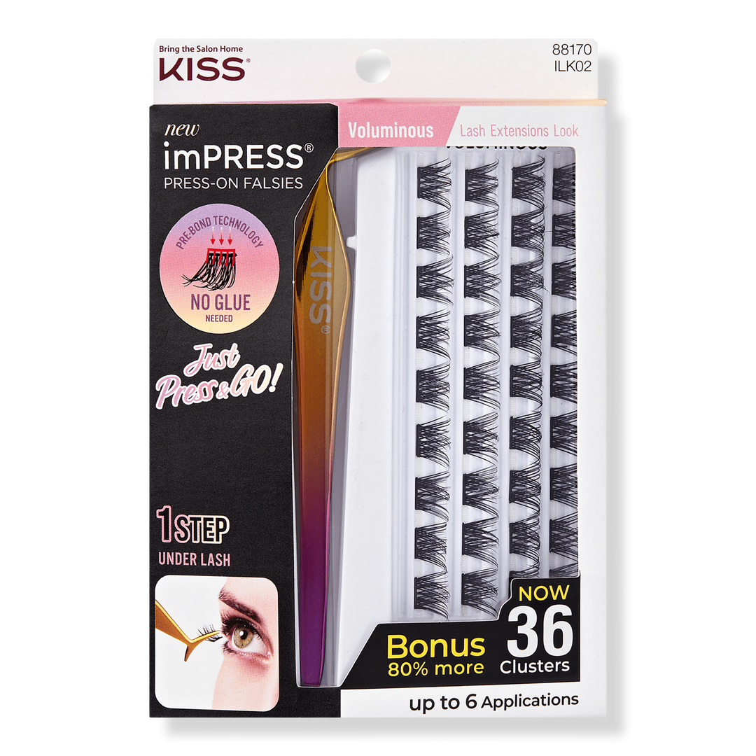 Kiss imPRESS Press-On Falsies Eyelash Clusters, Voluminous #1