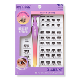 Kiss imPRESS Pre-Glued Lash Clusters Kit - Classic Volume