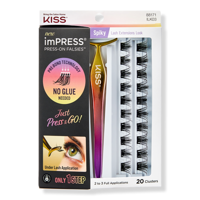 Kiss imPRESS Press-On Falsies Eyelash Clusters, Spiky