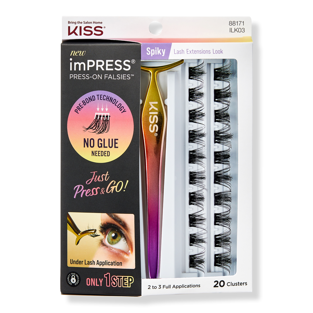 Kiss imPRESS Press-On Falsies Eyelash Clusters, Spiky #1