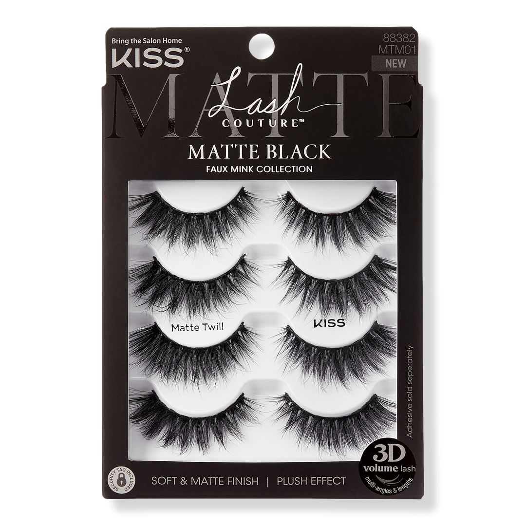 Kiss Lash Couture Matte Black Eyelashes Multipack, Matte Twill #1