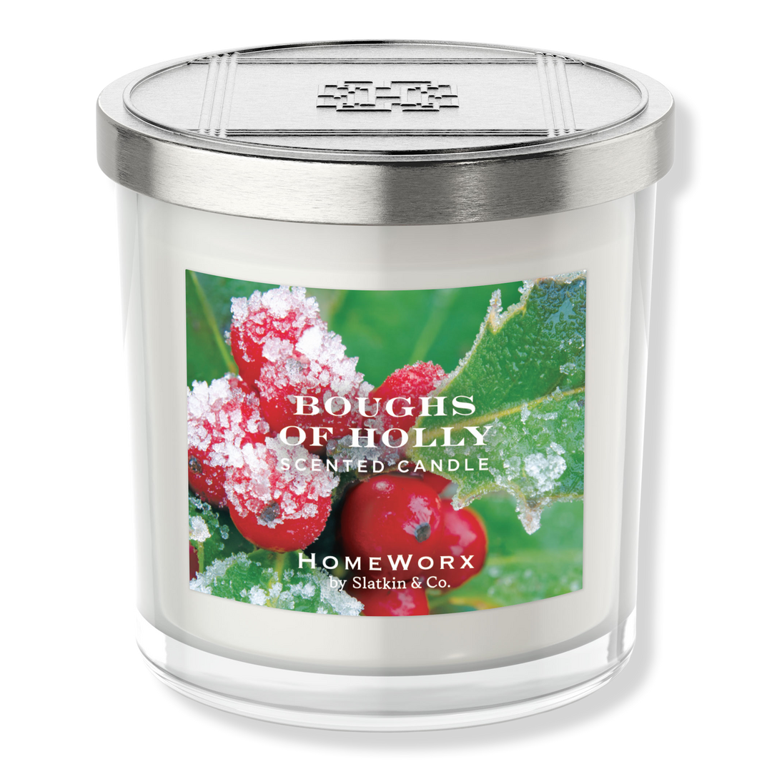 HomeWorx Boughs Of Holly 3-Wick Scented Candle #1