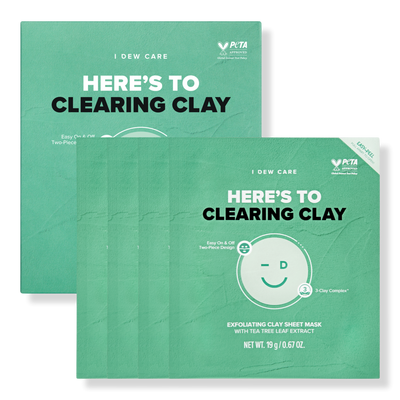 I Dew Care Here's To Clearing Clay Exfoliating Sheet Mask