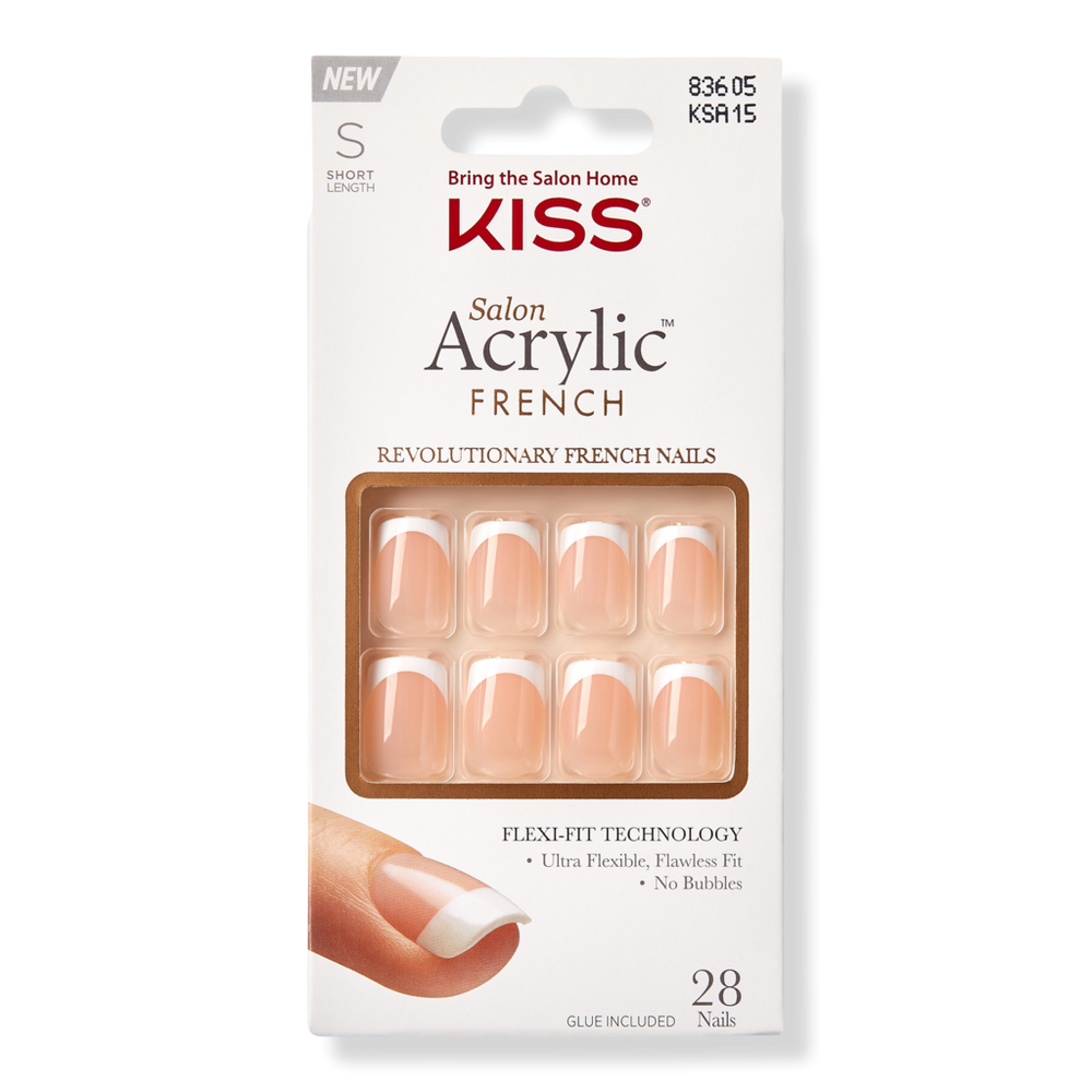 Kiss Salon Acrylic French Manicure Fashion Nails - Bonjour