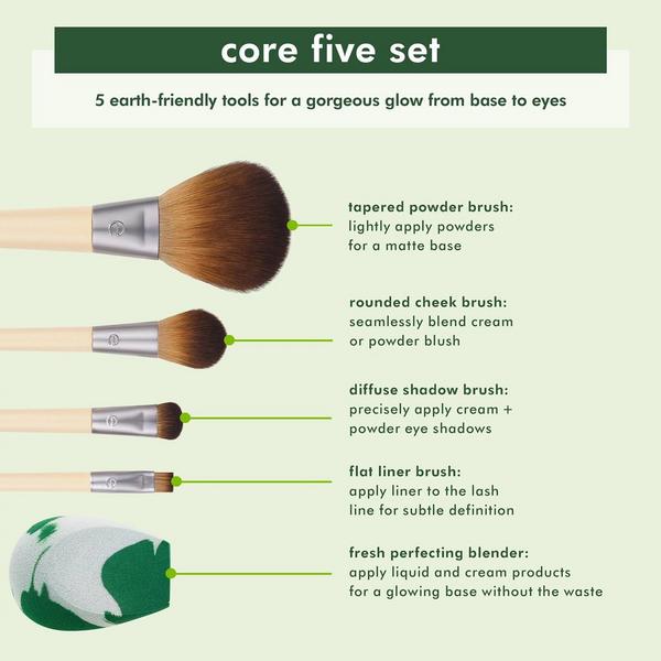 EcoTools The Core Five Makeup Brush + Sponge Set #3