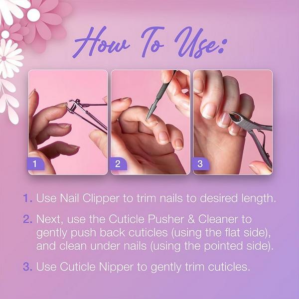 Flowery Pro Manicure Kit - Clip, Trim & Clean #7