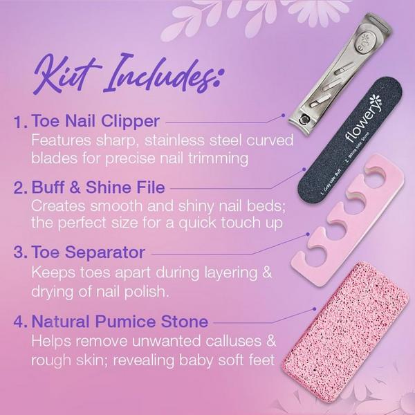 Flowery Pro Pedicure Kit - Trim, Shape, Smooth & Shine #5