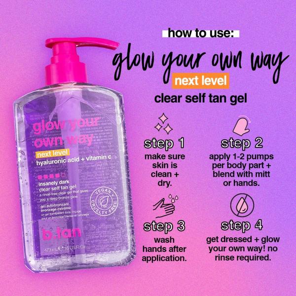 b.tan Glow Your Own Way Next Level Insanely Dark Clear Self Tan Gel #7