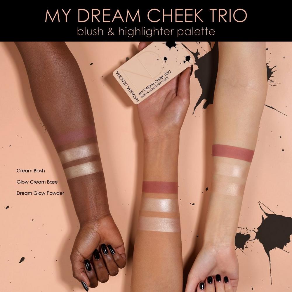 My Dream Cheek Trio - Cream Blush, Glow Cream Base and Glow Powder Highlighter