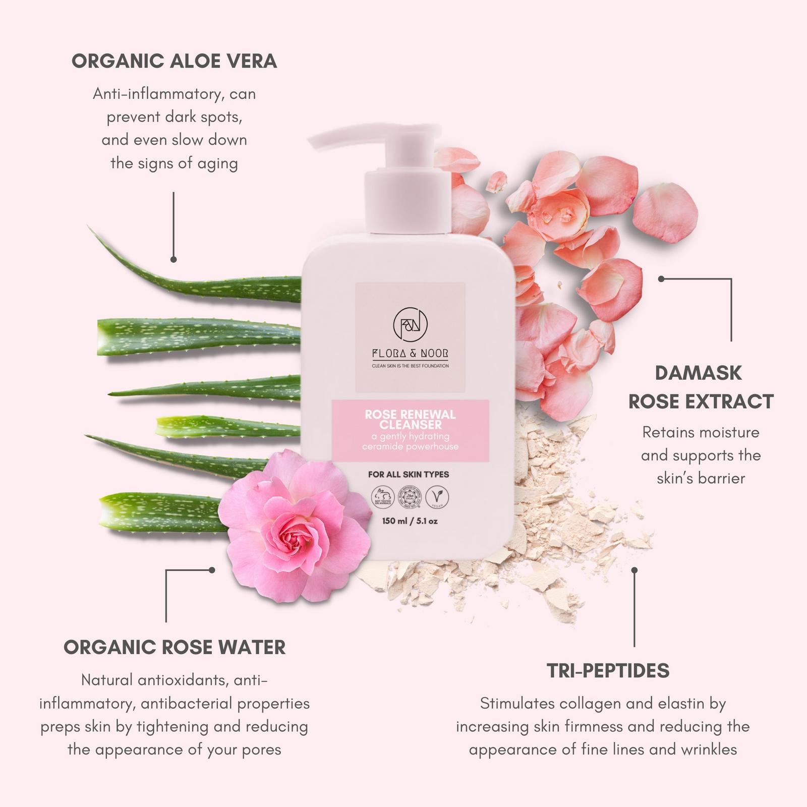 Rose Renewal Tri-Peptide and Ceramide Cleanser