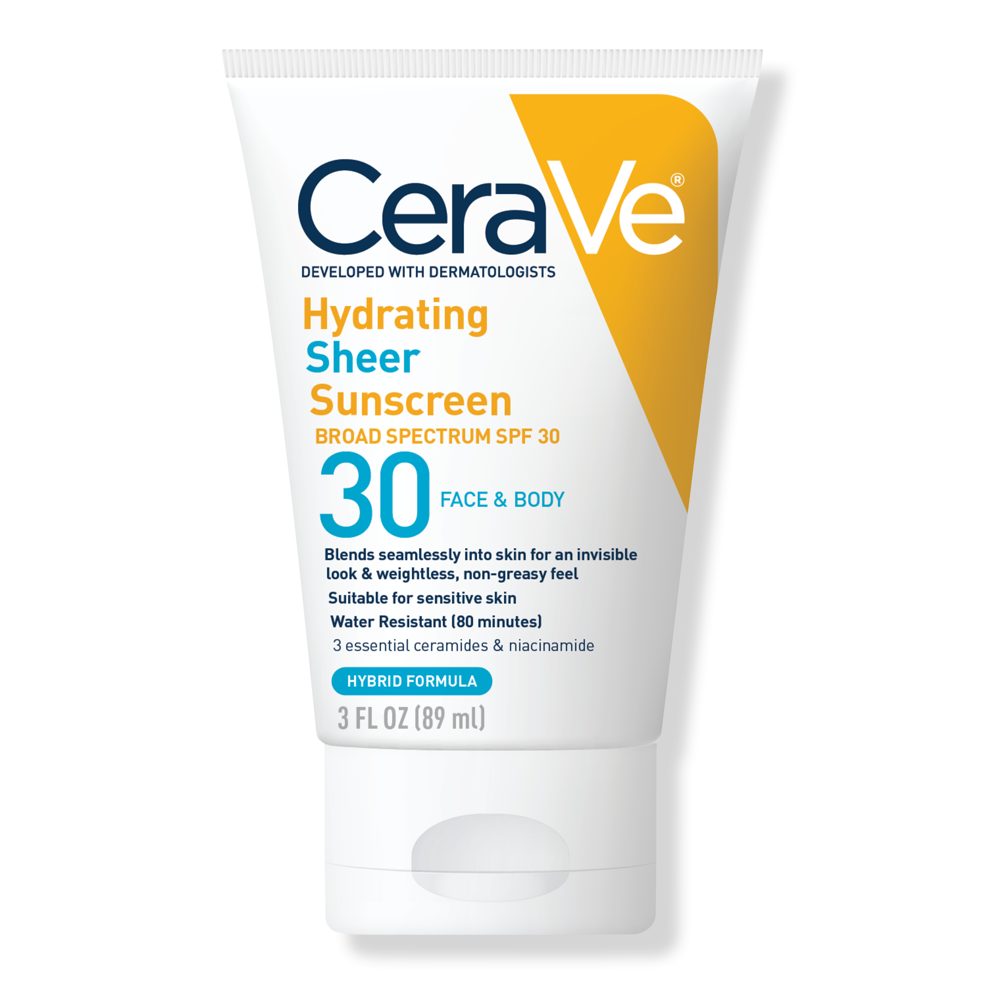 CeraVe Hydrating Sheer Sunscreen Face and Body Lotion with SPF 30 #1