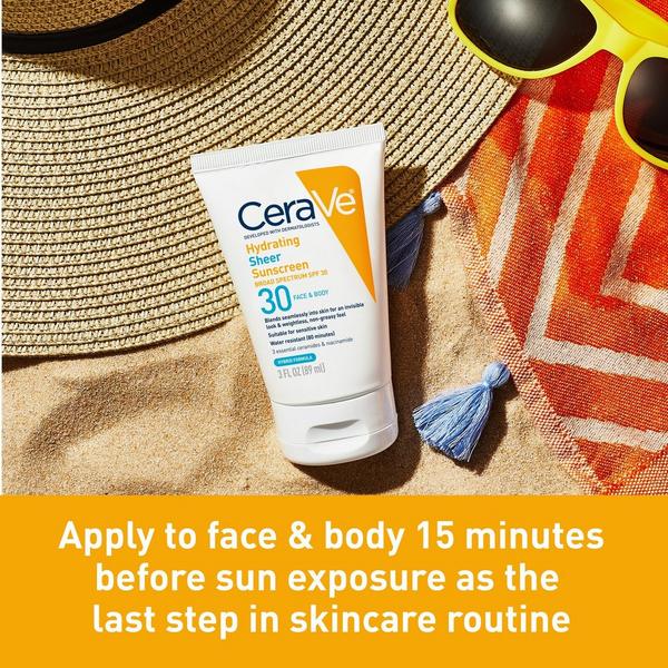 CeraVe Hydrating Sheer Sunscreen Face and Body Lotion with SPF 30 #4