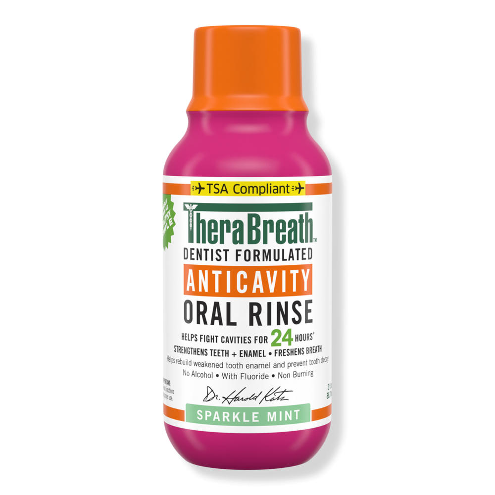 TheraBreath Travel Size Anticavity Fluoride Oral Rinse Sparkle Mint
